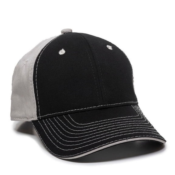 Outdoor Cap GWT-101 Contrast Sandwich and Eyelets-Black/Grey