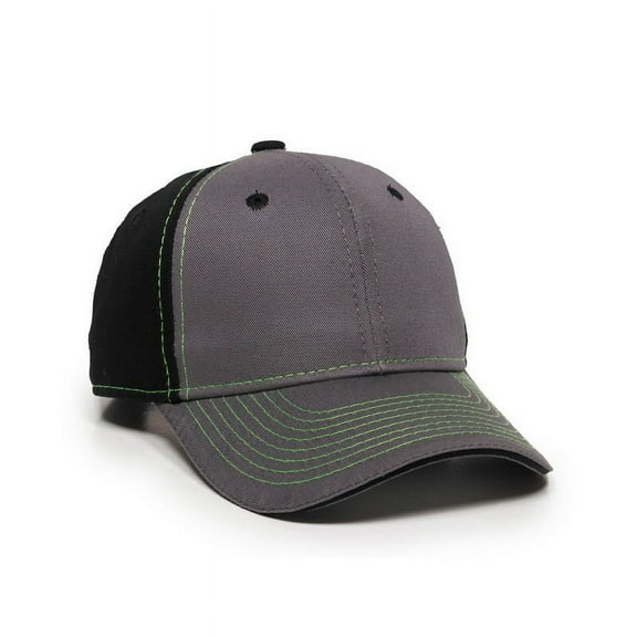 Outdoor Cap GWT-101 Contrast Sandwich and Eyelets-Charcoal/Black