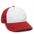 thumbnail image 1 of OC Sports GWT-111 Adjustable Strap Garment Wash Cotton Cap - White Red, 1 of 8