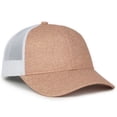 thumbnail image 1 of Outdoor Cap Glitter Trucker Hat – Low Profile Structured Mesh Back Baseball Cap, Adjustable Snapback, One Size, Rose Gold/White, 1 of 9