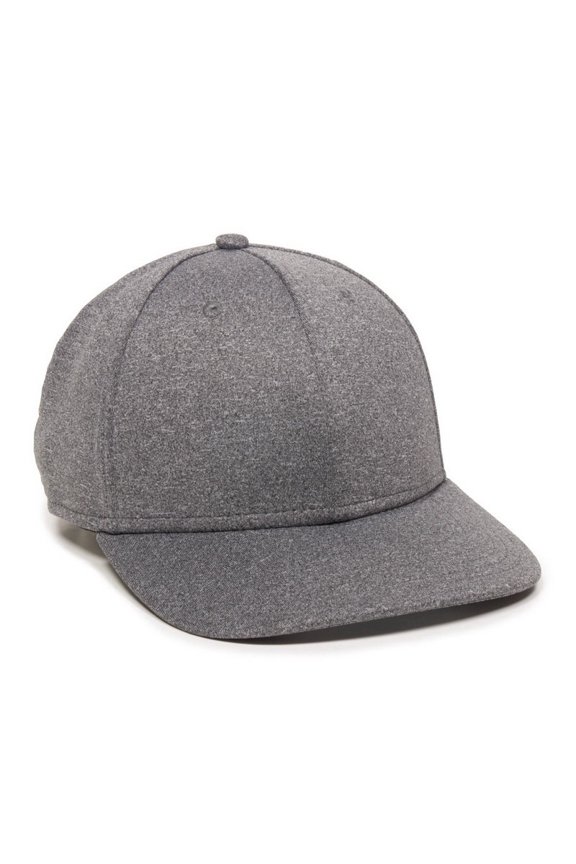 HTR-100 Heathered 6 Panel Cap-Heathered Black