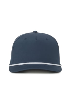 Rope Trucker Hat – High Crown Structured Snapback with White Rope Accent, One Size, Slate Blue