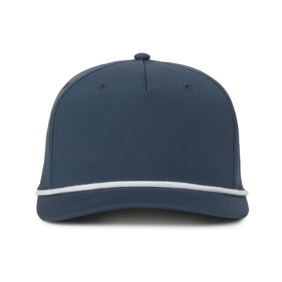 Outdoor Cap Rope Trucker Hat – High Crown Structured Snapback with White Rope Accent, One Size, Slate Blue