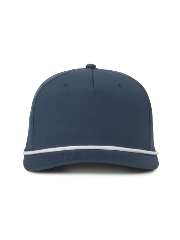 Rope Trucker Hat – High Crown Structured Snapback with White Rope Accent, One Size, Slate Blue