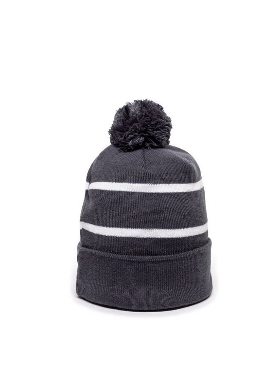 KNF-100 Watch Cap with Black Fleece Lining-Charcoal/White