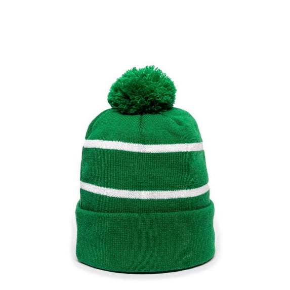 Outdoor Cap KNF-100 Watch Cap with Black Fleece Lining-Kelly/White