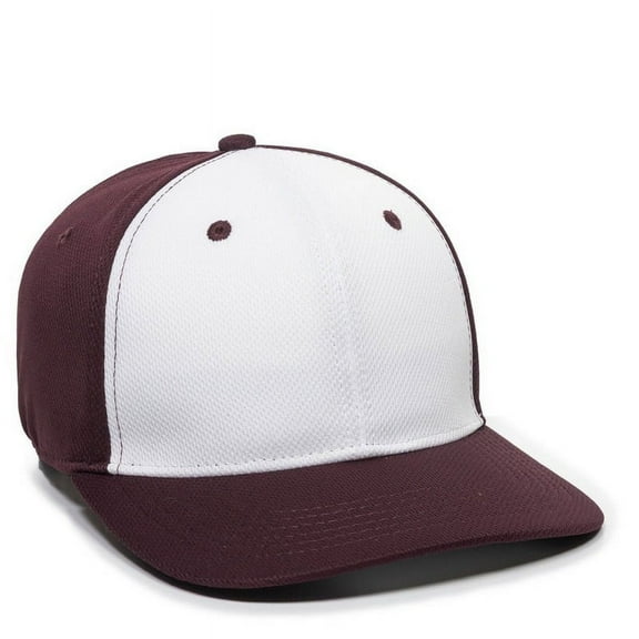 OC Sports MWS25 Anti-Glare Undervisor Cap -White Maroon Maroon