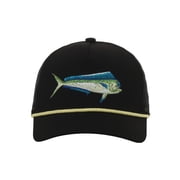 Outdoor Cap Mahi Mahi Patch Trucker Hat   Mid Profile Mesh Back Snapback, One Size, Black