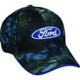 thumbnail image 1 of Ford Logo Kryptek Neptune Blue Adjustable Curved Bill Snapback Hat, 1 of 2