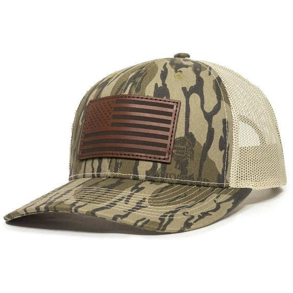 Mossy Oak Mens Camo Flag Hat Mossy Oak Original Bottomland