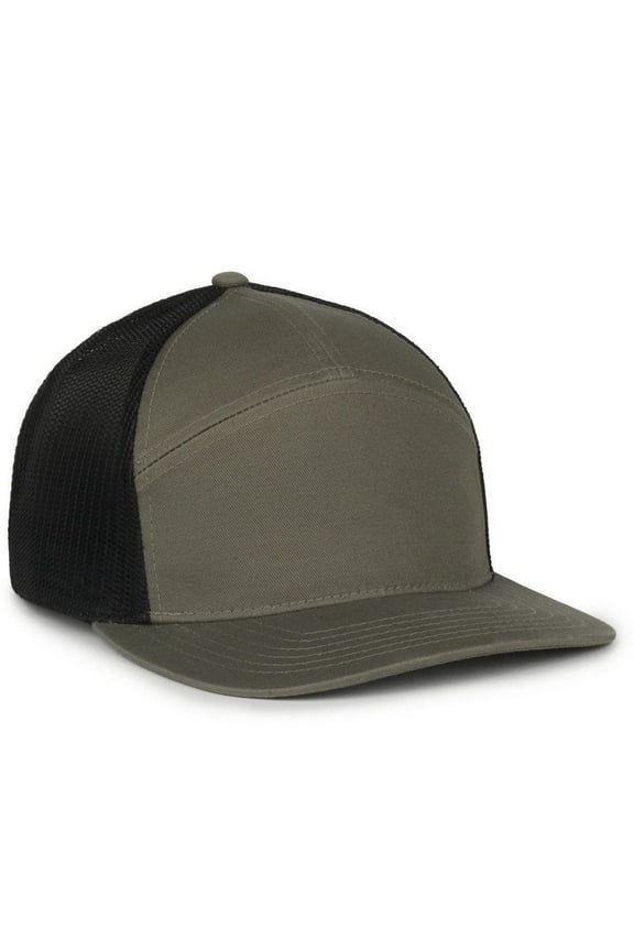 OC106 Structured 7-Panel Cap-Olive/Black