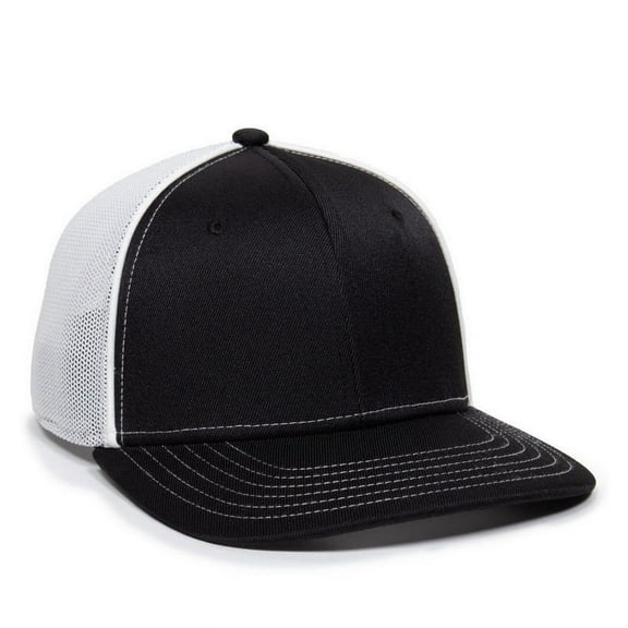 OC Sports OC12M Phenom Performance Twill Front Panel Cap -Black White