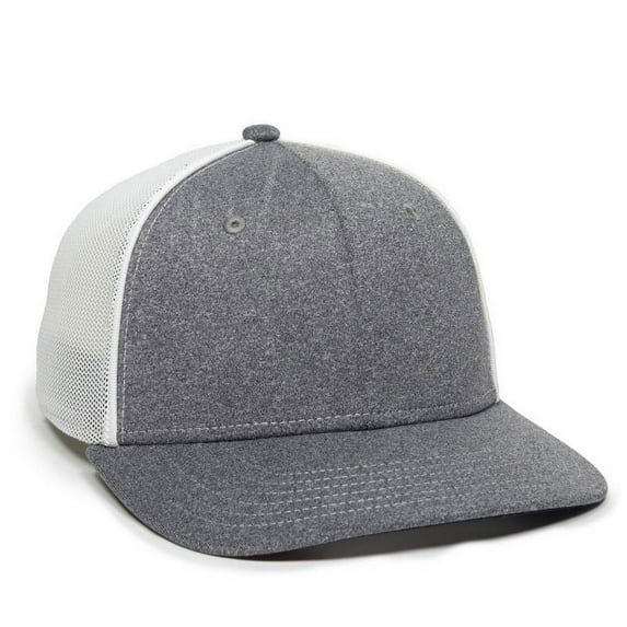 OC Sports OC12M Phenom Performance Twill Front Panel Cap -Heathered Graphite White