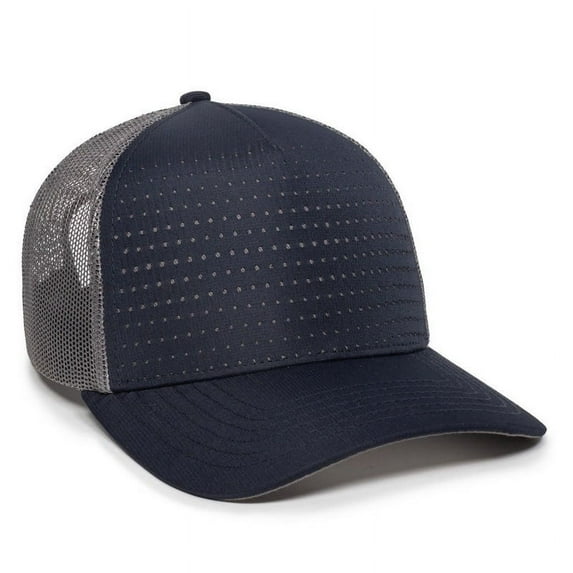 OC Sports OC502M Laser Perforated Font Panel Cap - Navy Charcoal Charcoal