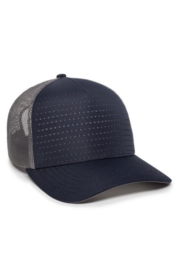 OC Sports OC502M Laser Perforated Font Panel Cap - Navy Charcoal Charcoal