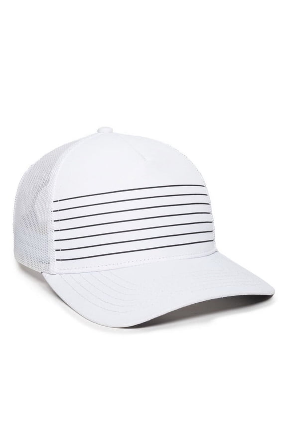 OC503M Moisture Wicking Polyester Front Panels-White/Black