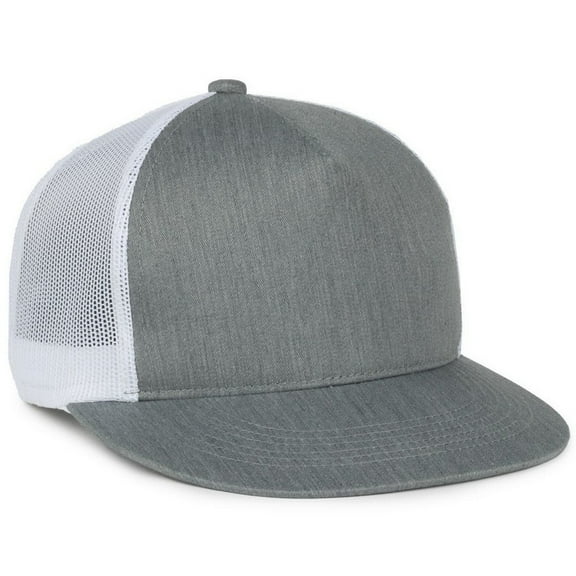 Outdoor Cap OC510HP Rounded Flat Visor-Heathered Grey/White