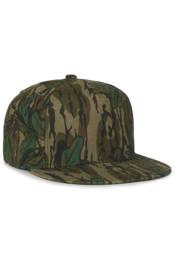 OC511CAMO 5-Panel High Crown Solid Back Cap-Mossy Oak® Greenleaf®