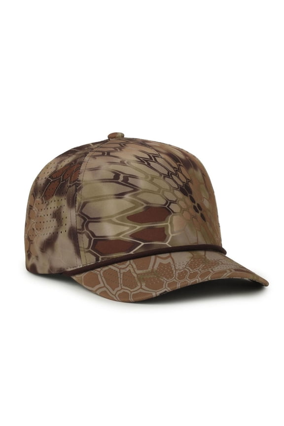 OC551CAMO Perforated Camo 5-Panel Cap-Kryptek® Highlander®-Brown-Cord