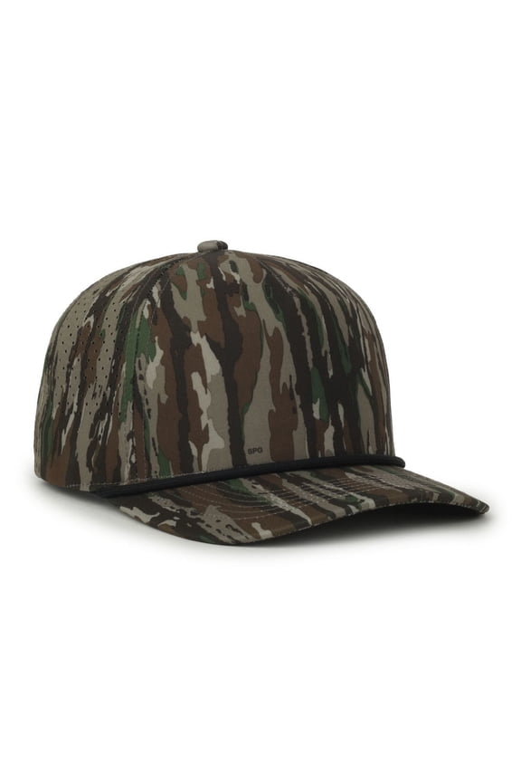 OC551CAMO Perforated Camo 5-Panel Cap-Realtree Original®-Black Cord