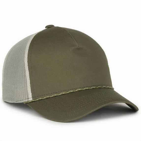 Outdoor Cap OC555M Plastic Snap Closure, Low Crown Cap-Olive/Putty
