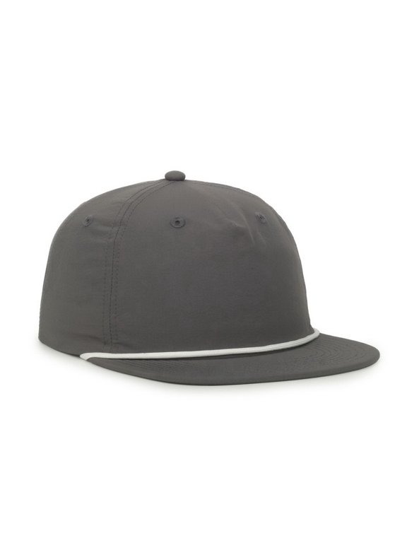 OC556 5 Panel High Crown w/Cord Cap-Charcoal-White-Cord