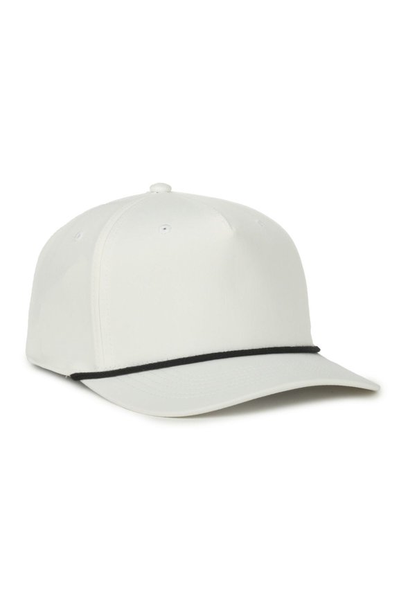 OC558 Recycled Solid Back w/Cord Cap-White-Black-Cord