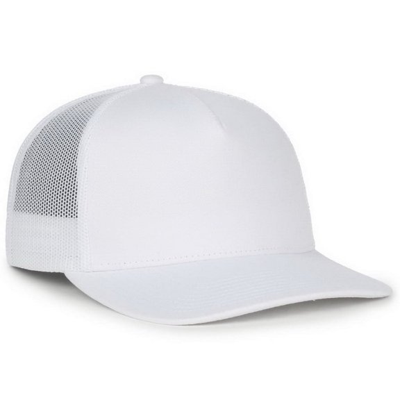 Outdoor Cap OC571 Premium 5-Panel Trucker Cap-White/White