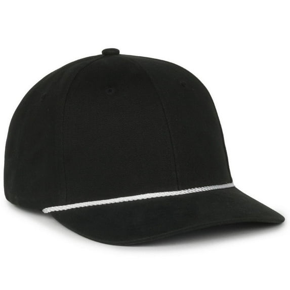 Outdoor Cap OC602 Mid Crown Structured Cap-Black