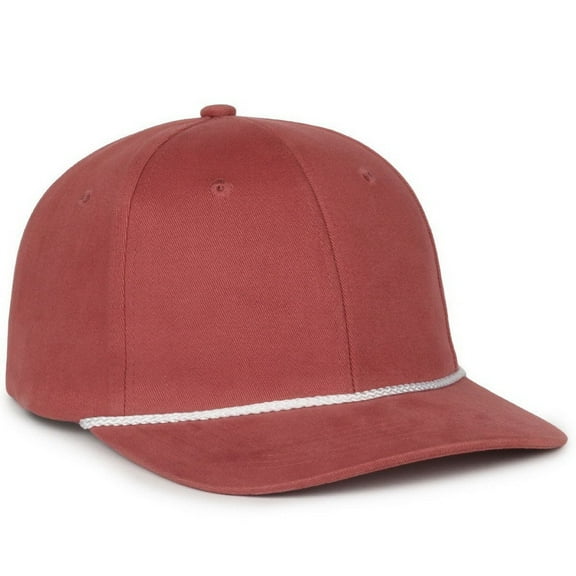 Outdoor Cap OC602 Mid Crown Structured Cap-Lake Red