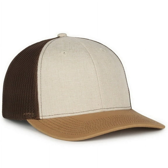 Outdoor Cap OC770 Meta Title Cap-Heathered Stone/Brown/Old Gold