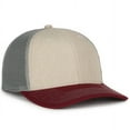 thumbnail image 1 of Outdoor Cap OC771 Premium Modern Trucker Cap-Heathered Stone/Grey/Maroon-Adult, 1 of 8