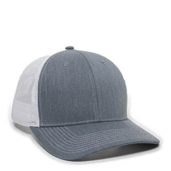 Outdoor Cap OC771 Premium Trucker Cap-Heathered Grey/White-XL