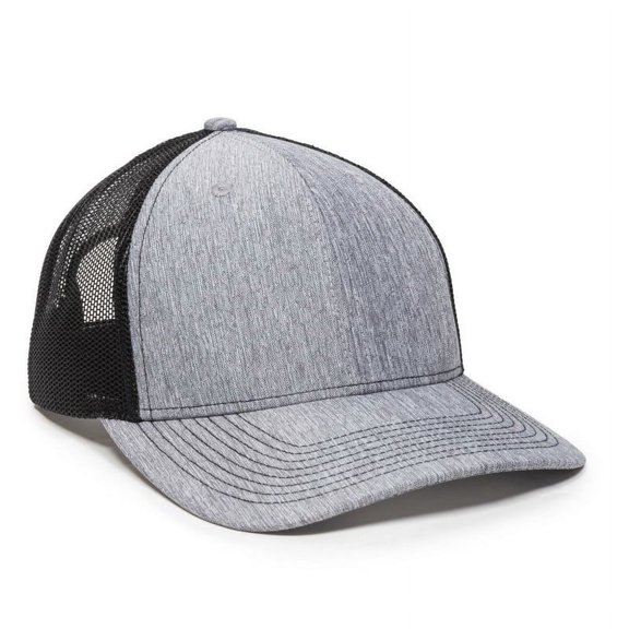 Outdoor Cap OC771 Premium Trucker Cap-LN Heathered Grey/Black-Adult