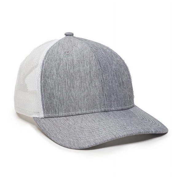 Outdoor Cap OC771 Premium Trucker Cap-LN Heathered Grey/White-Adult
