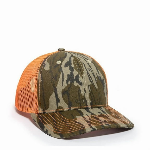 Outdoor Cap OC771C Structured Camo Trucker With Solid Mesh Back Hat - MSY OK ORG