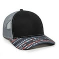 thumbnail image 1 of Outdoor Cap OC771P Slight Pre-Curved Sublimated Visor-Black/Light Grey/Aqua, 1 of 8