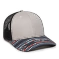 thumbnail image 1 of Outdoor Cap OC771P Slight Pre-Curved Sublimated Visor-Light Grey/Black/Aqua, 1 of 8
