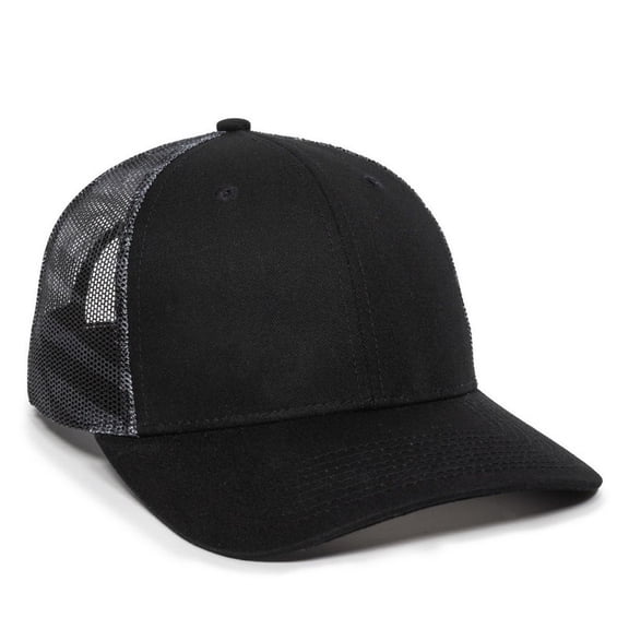 Outdoor Cap OC771PM Slight Pre-Curved Visor-Black/Black USA
