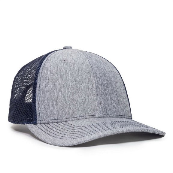 OC Sports OC771V Adjustable Mesh Back Cap - Heathered Gray Navy