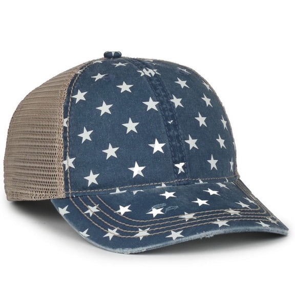 Outdoor Cap OC801P The Stars, Modern Cheetah, Or Polka Dot Designed Caps-Stars/Tea Stain