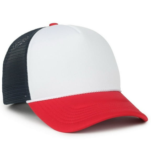 Outdoor Cap OCFOAM 5-Panel Foam Cap-White/Navy/Red