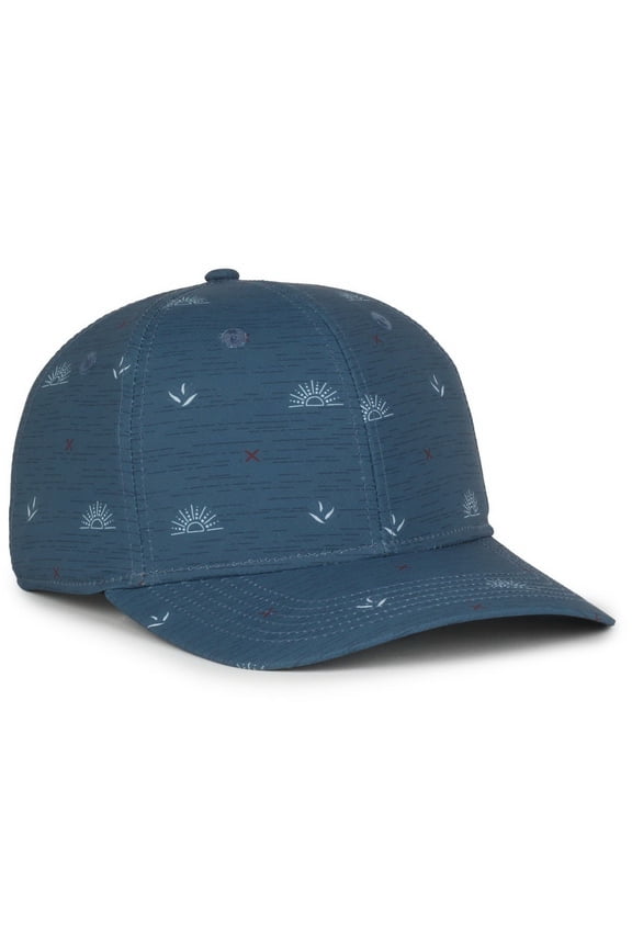 OCP100 Sublimated Fabric And A Moisture Wicking Sweatband Cap-Agave Sunset Slate Blue