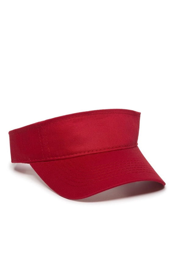 PCTV-100 Cotton Twill Visor-Red-Youth