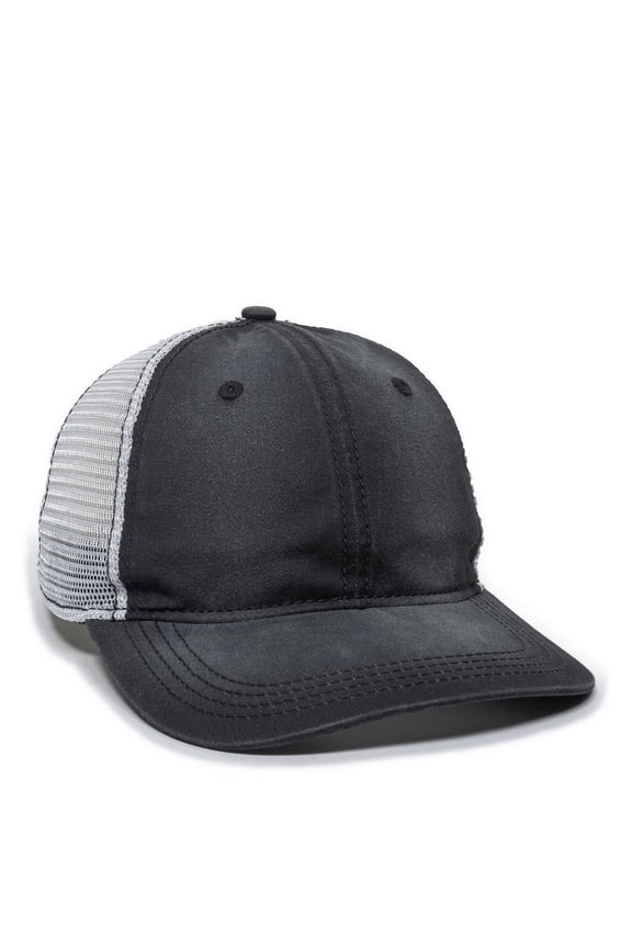 PDT-750M Pigment Dyed Twill Meshback-Black/White