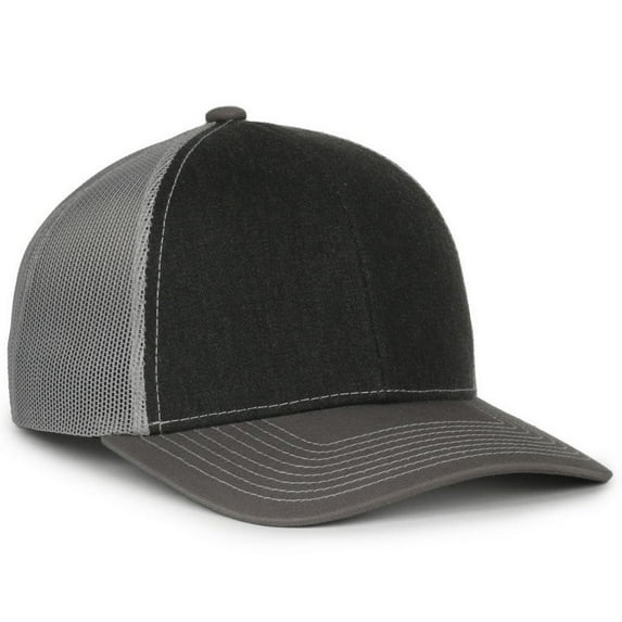 Outdoor Cap PDT20M Slight Pre-Curved Visor-Black/Light Grey/Charcoal