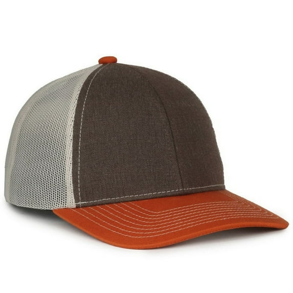 Outdoor Cap PDT20M Slight Pre-Curved Visor-Brown/Putty/Orange