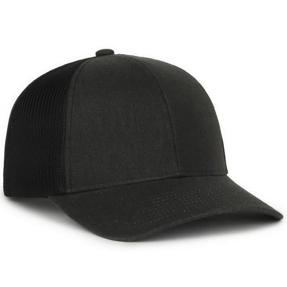 Outdoor Cap PDT20M Slight Pre-Curved Visor Cap-Black/Black