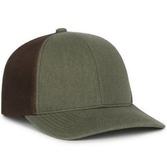 Outdoor Cap PDT20M Slight Pre-Curved Visor Cap-Olive/Brown