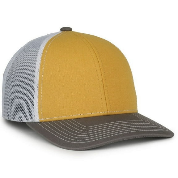 Outdoor Cap PDT20M Slight Pre-Curved Visor-Gold/White/Charcoal